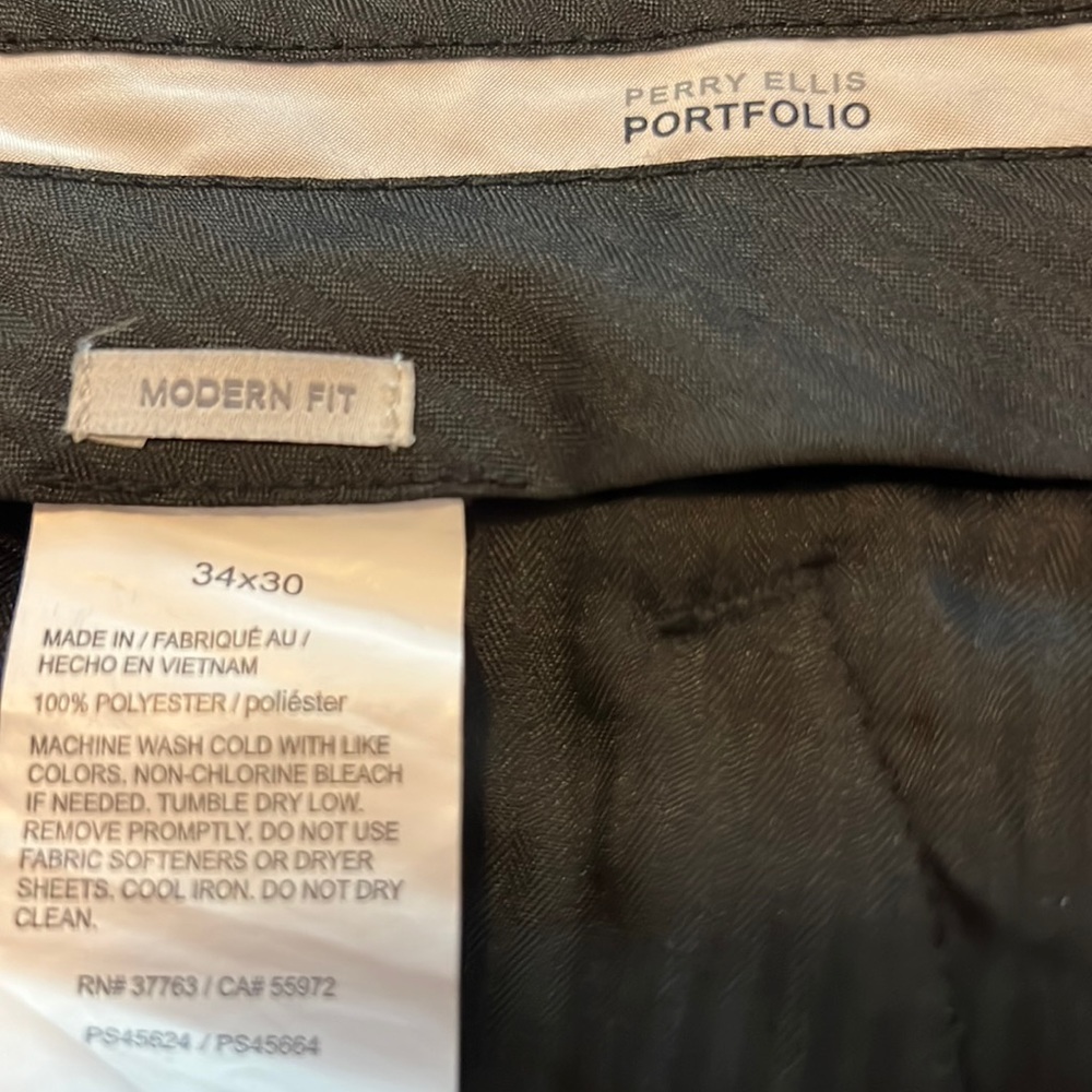 Perry Ellis Portfolio Modern Fit Black Dress Pants Size 34x30
